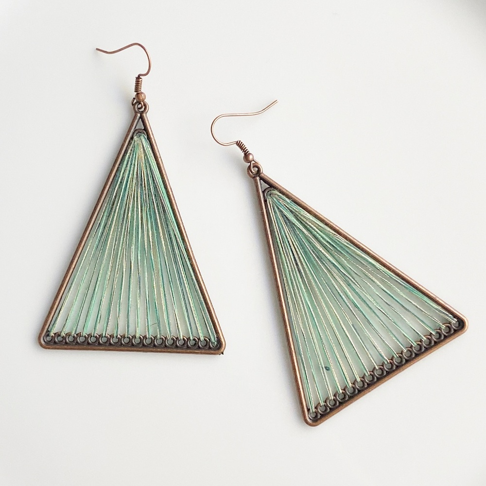 NEW "Giza" Triangle Earrings (Green)